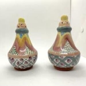Mackenzie Childs Salt & Pepper Shakers Porcelain Keukenhof Vintage